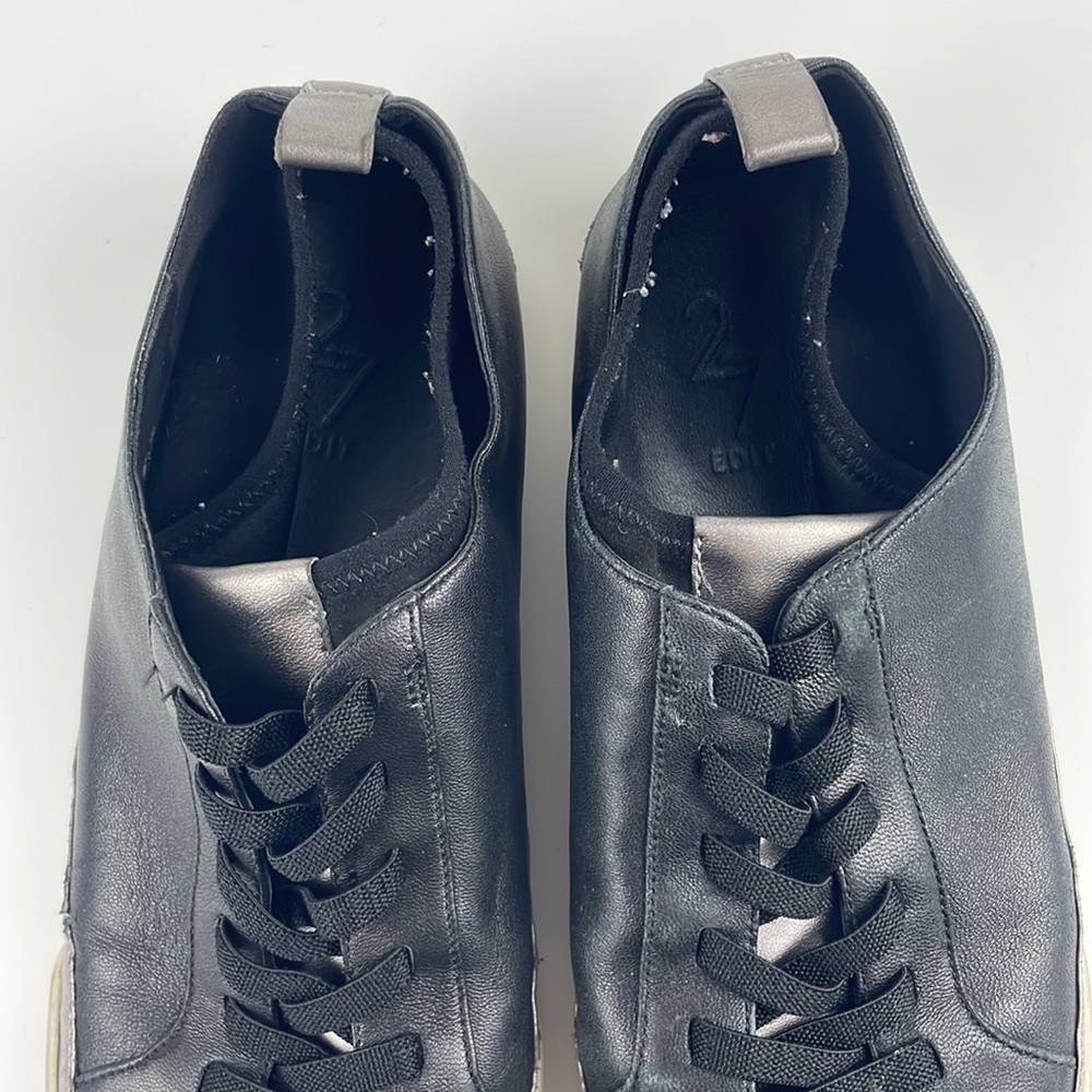 27 Edit | Valarie 100% Genuine Real Leather Upper Lace Up Sneaker Kicks Black 9M - Picture 6 of 13